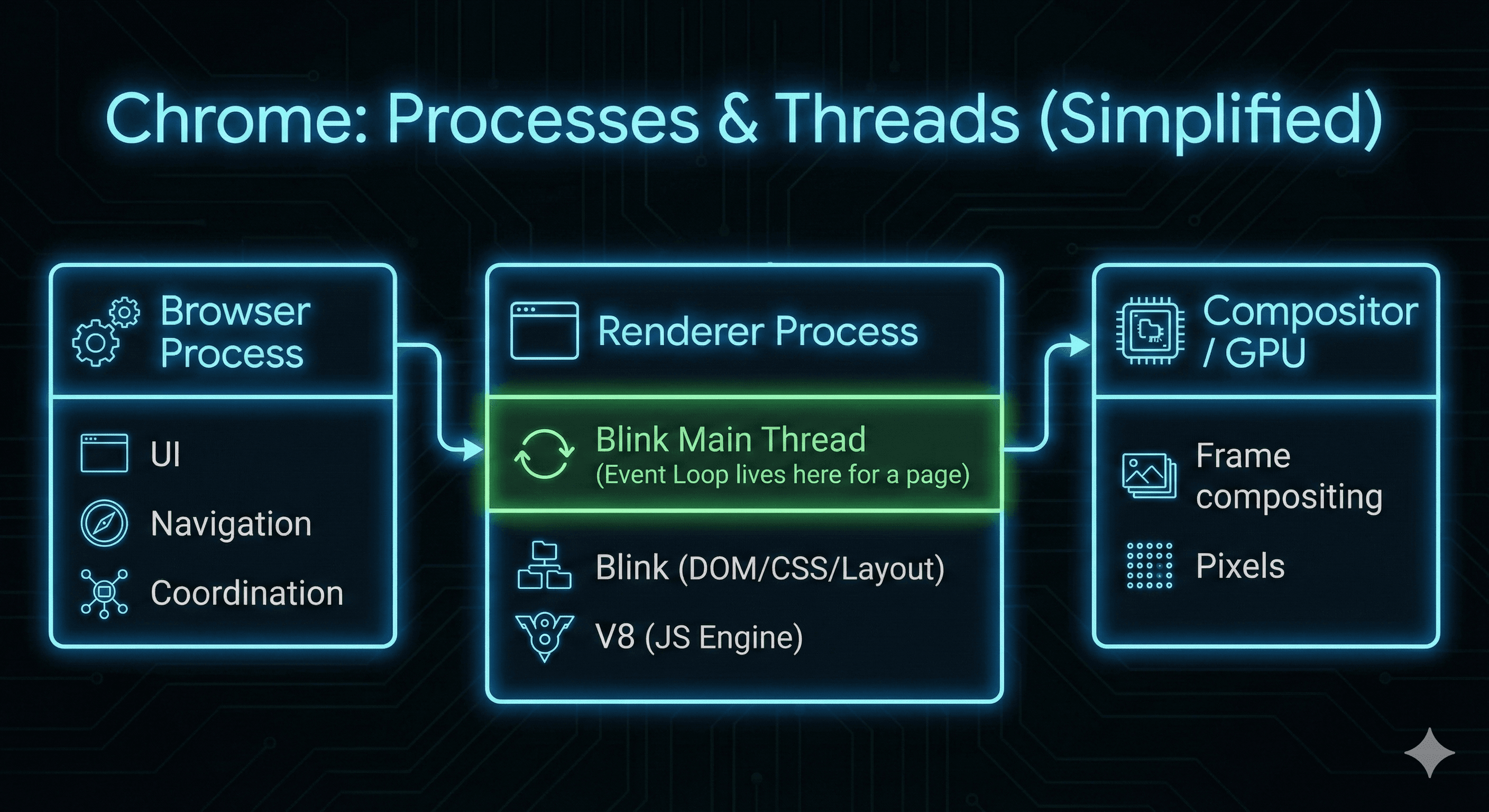 Chrome: Processes & Threads (Simplified)